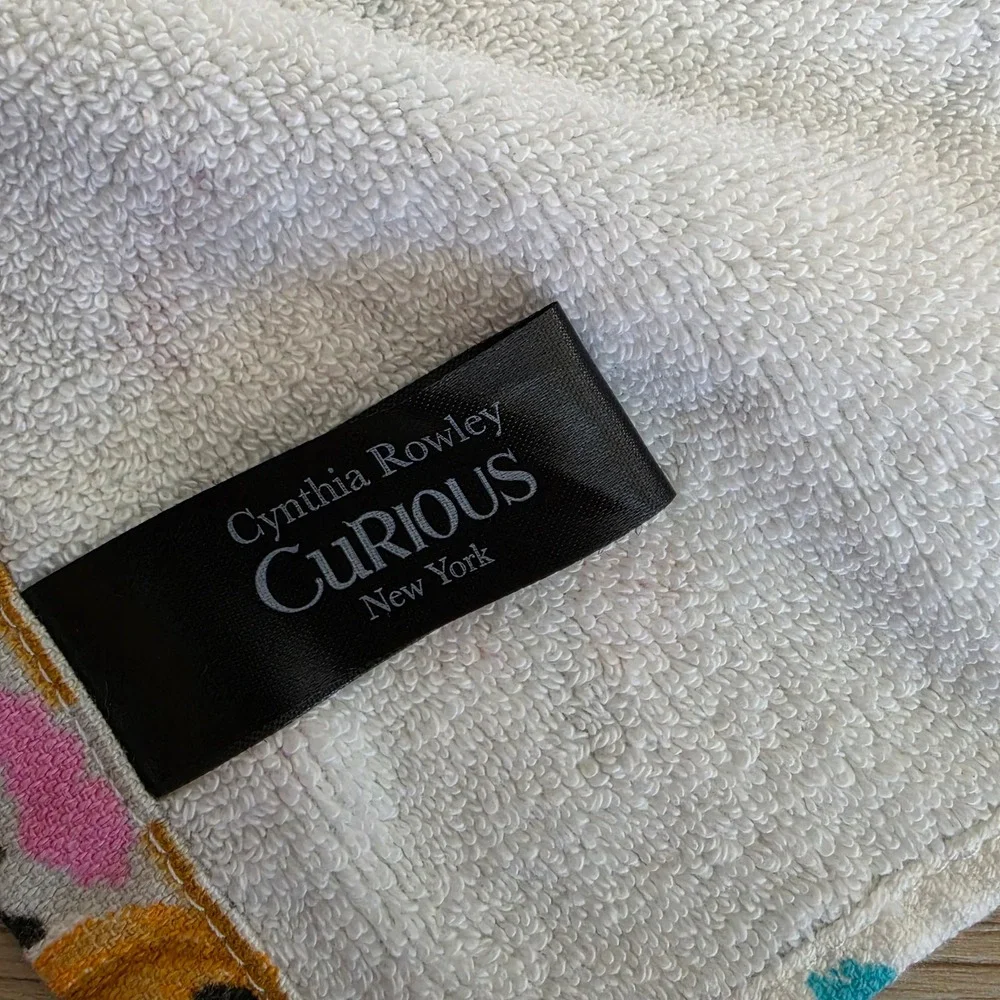 Cynthia Rowley Curious Halloween Dogs Hand Towel White Cotton 18x26.5 inch